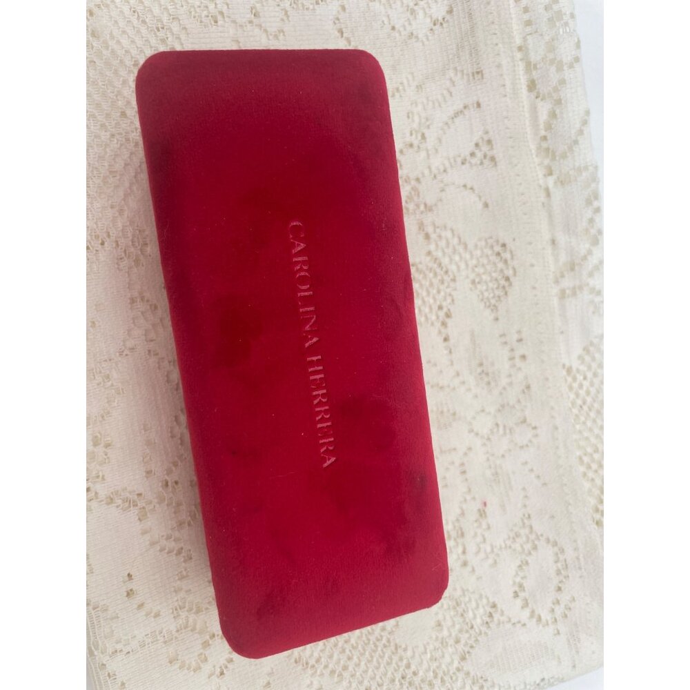 Carolina Herrera Red Velvet Jewelry Box 6" X 2.75"/Luxurious Storage Case With C